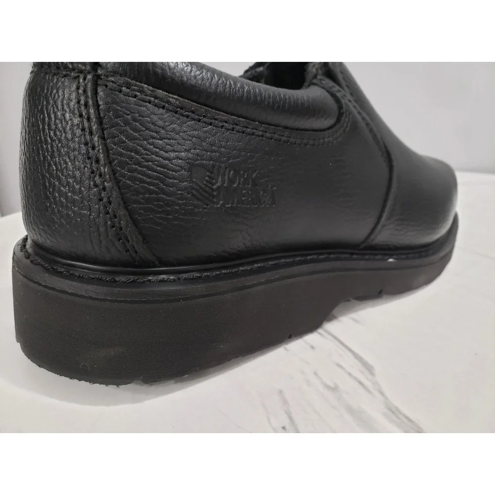 Responder Work America Men's Black Leather Upper Slip On Work Shoes Size 13 WIDE